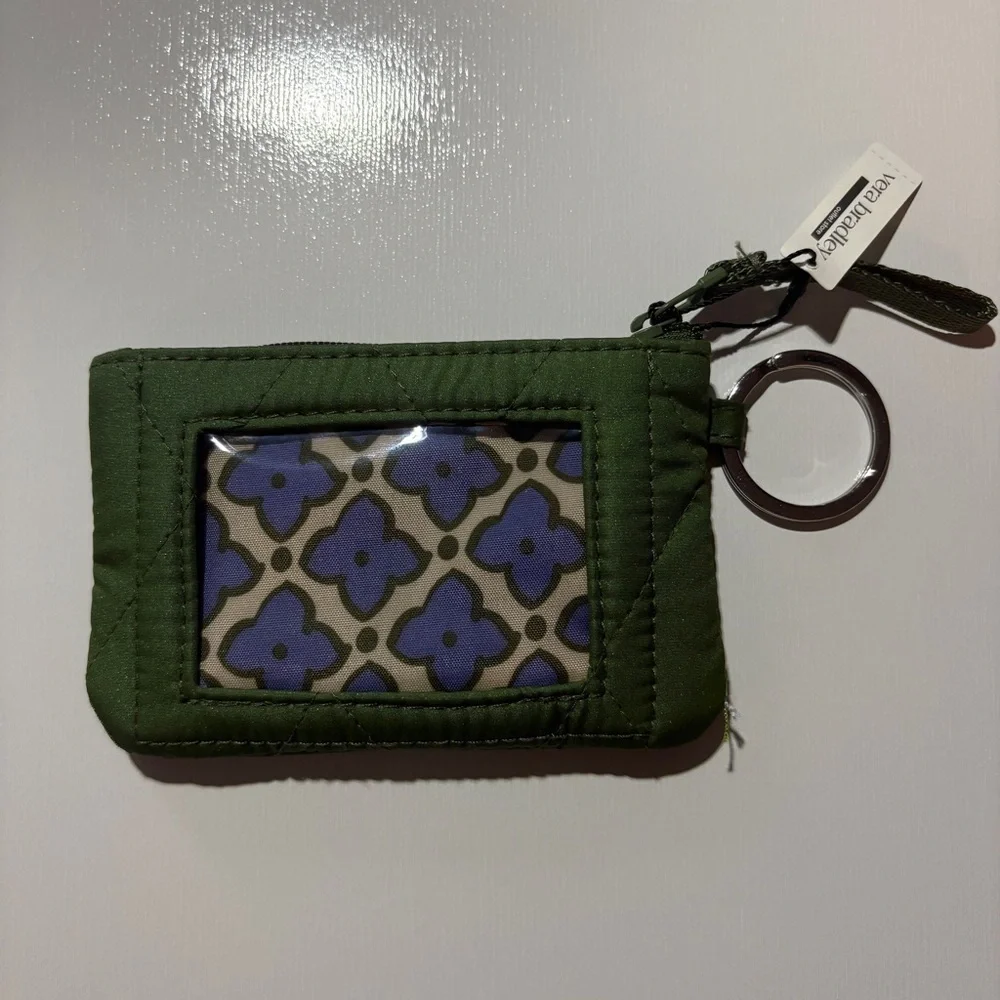 Vera Bradley Green and Purple Key & Card Holder